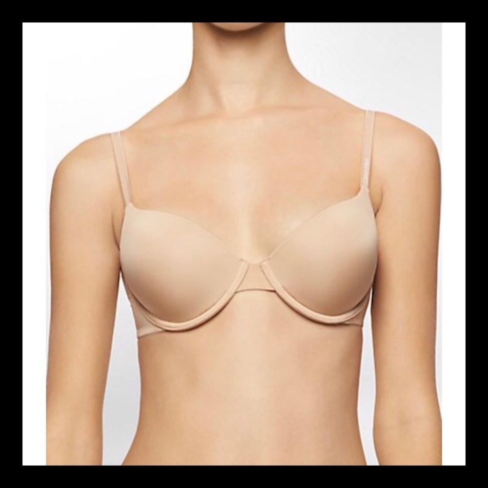 NWT Calvin Klein T-shirt Bra 34C Nude Tan Beige